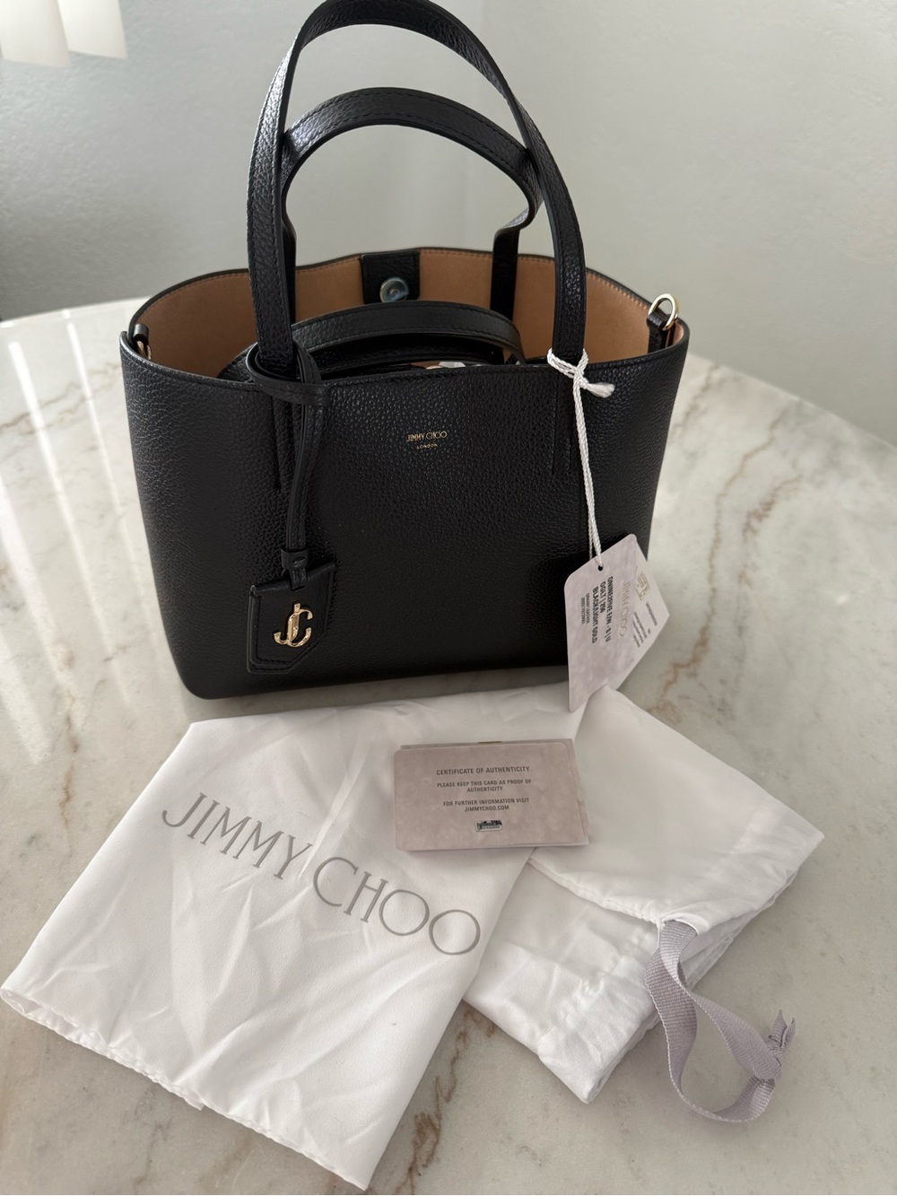 Jimmy Choo ONINE2FIVE E/W - S,GRAINY LEATHER.,BLACK/LIGHT GOLD